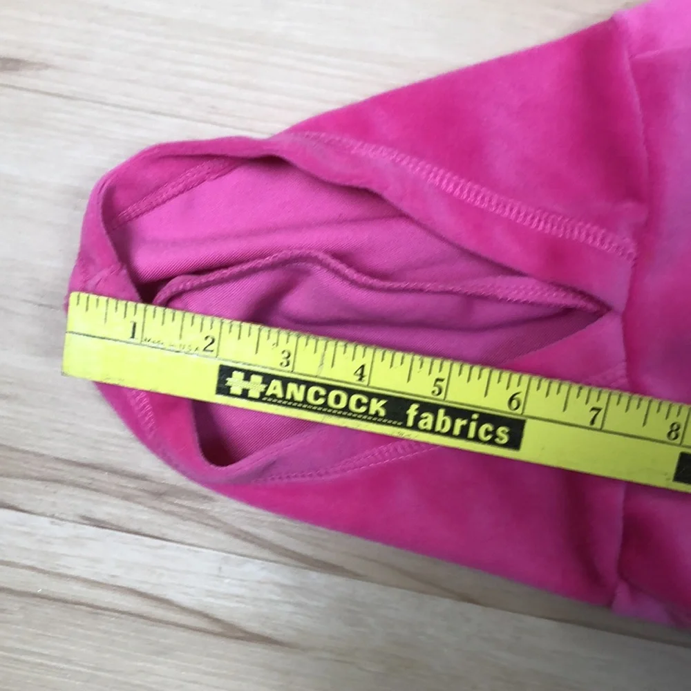Simply She Pink Embroidered Crown With Crystals Pink Velvet Fleece Hoodie Large